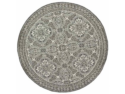 koberec kruh flat 21193 tmave sedy