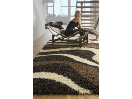 Spoltex / Expo Shaggy / 5668-436 hnědobéžový  (Rozměr 160 x 230 cm)