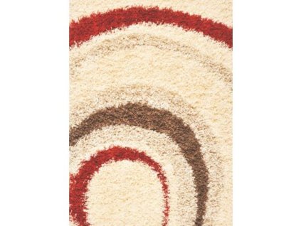 Spoltex / Super Shaggy / 6575-67 Beige-Red  (Rozměr 200 x 290 cm)
