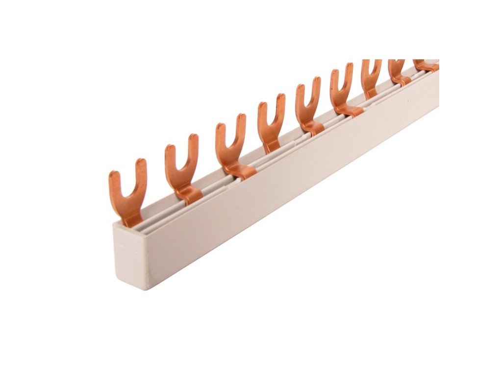 Prop. lišta G-3L-140/10 (8TE), vidlica, 3-pólová, 63A, rozstup 17,8 mm, uzavretá (1005613)