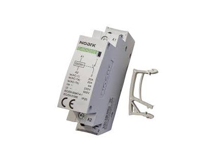 Instalační stykač NOARK 107320 EX9CH25, 25A, ovládání 230V AC, 2x NO kontakty – spínací stykač pro osvětlení, vytápění a automatizaci