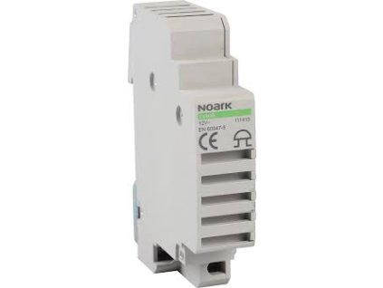Zvonek na DIN lištu NOARK 111416 EX9HB, 230V AC, 75 dB – modulární domovní a průmyslový zvonek do rozvaděče, trvalý tón, IP20