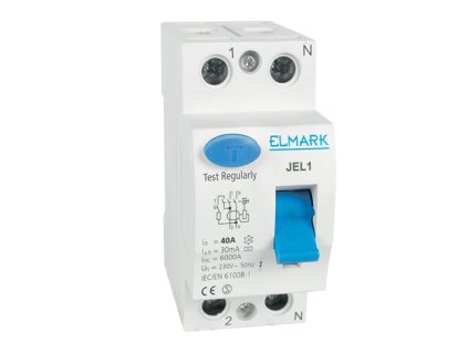 Proudový chránič RCD JEL1 2P 16A 30 mA typ A 2pólový chránič pro ochranu osob a elektroinstalace 230 V