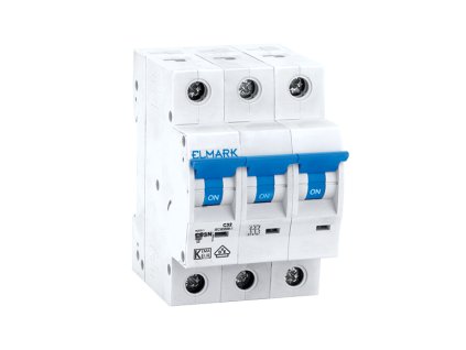 Jistič MCB C63N 6A 3P 6kA char. B třípólový instalační jistič pro třífázové obvody a ochranu elektroinstalace