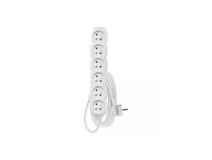 Prodlužovací kabel 3 m 6 zásuvek bílý PVC 1mm2 EMOS P0613