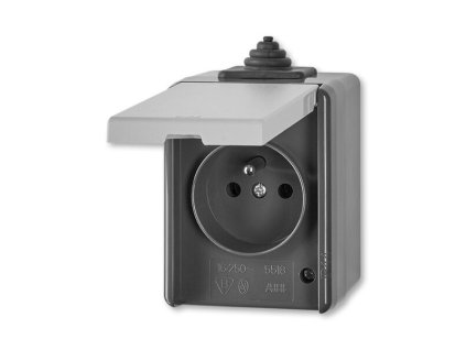 ABB Praktik 5518 2929 S Zásuvka jednonásobná s víčkem, IP44