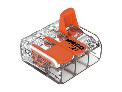 Páčková spojovací svorka WAGO 221-613 30 ks, 3x 0,5–6 mm² (CYA) – Spolehlivé a rychlé propojení vodičů pro elektroinstalace