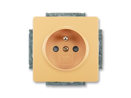 Zásuvka s ochranným kolíkem s clonkami 5518G A02359 D1 béžová Swing ABB