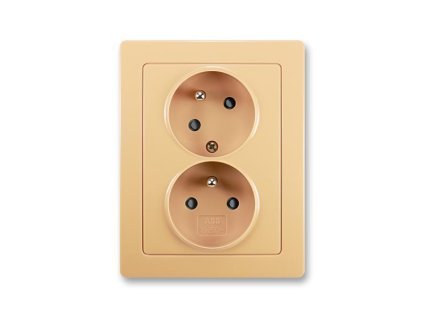 Dvojzásuvka s ochrannými kolíky 5512G C02349 D1 béžová Swing ABB