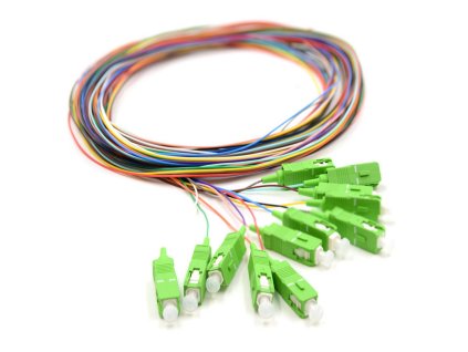 pigtail sc apc 9 125 2m 12x ruzna barva set g 657a celobarevne tesna ochrana