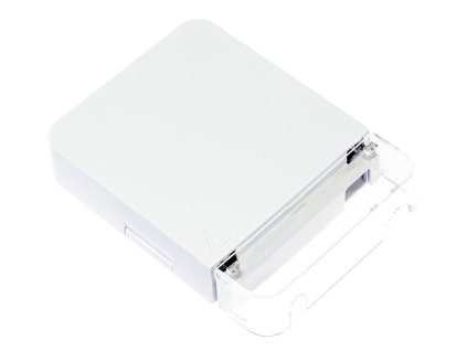 zasuvka opticka 1x sc lc dup vyklopna kazeta na omitku transparentni kryt 90x120x25