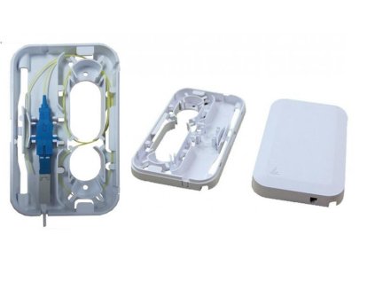 opticka ftth pruchodna zasuvka 1x sc simplex lc duplex na omitku 148x90x14 mm