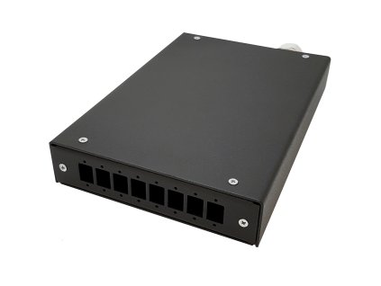 opticky box nastenny neosazeny pro 8 x sc adapteru hlinikovy cerny