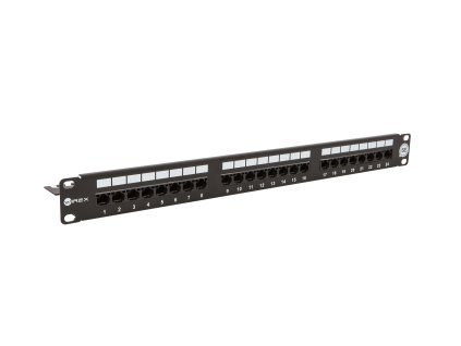 wirex 19 patch panel cat5e utp 24xrj45 1u s vyvazovaci listou