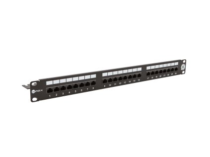 wirex 19 patch panel cat6 utp 24xrj45 1u s vyvazovaci listou