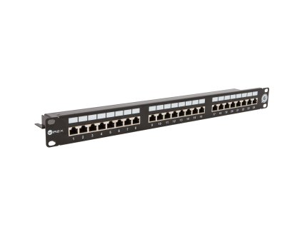 wirex 19 patch panel cat6 stp 24xrj45 1u s vyvazovaci listou