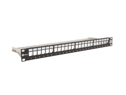 wirex 19 patch panel modularni cat6a stp pro 24x keystone 1u s vyvazovaci listou