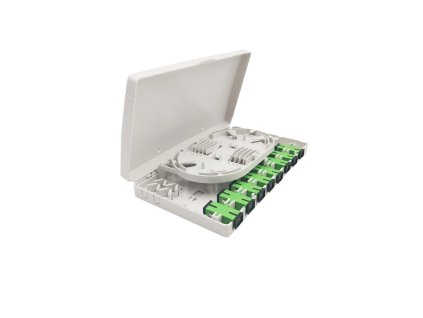 ftth opticky box vyklopny organizer s drzakem pro 8 svaru 8xsc 205x110x30mm