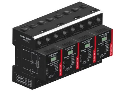 FLP-B+C MAXI V/4 kombinovaný svodič TN-S 100kA (10/350) 240kA (8/20) SALTEK A05094 – Maximální kombinovaná ochrana TN-S sítí proti přepětí