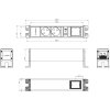 Zásuvka CUBO 2x230+AC+modul technický nákres