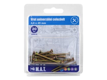 102936 vrut un celozavit 4 0x 45mm zz 20ks