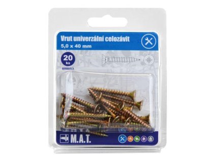 102957 vrut un celozavit 5 0x 40mm zz 20ks