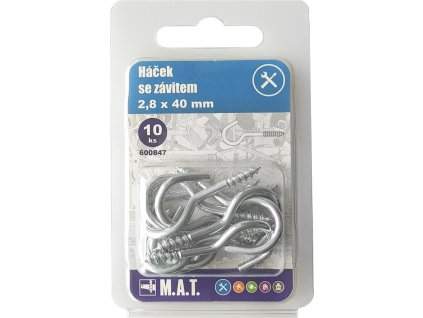 103203 hacek se zavitem 20x2 3mm zn 10ks