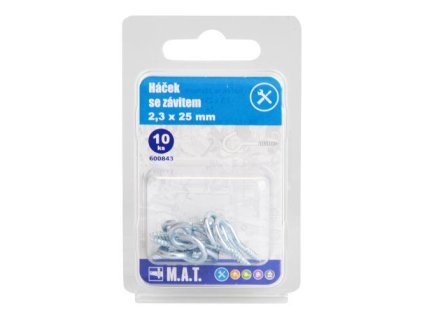 103206 hacek se zavitem 25x2 3mm zn 10ks
