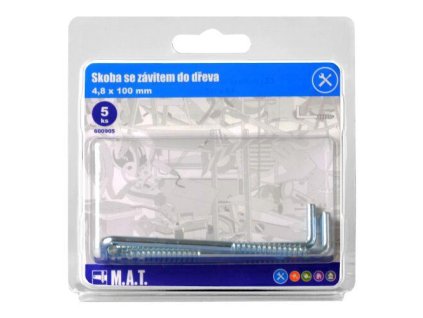103269 skoba se zavitem do dreva 100x4 8mm zn 5ks