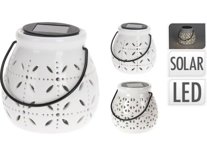 108381 lucerna solarni led 12x12x11cm mix dekoru keramika bi