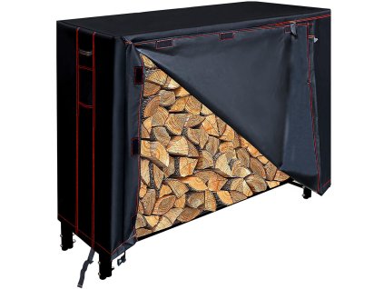 108645 stojan na palivove drevo 122x36x122cm cer s plachtou