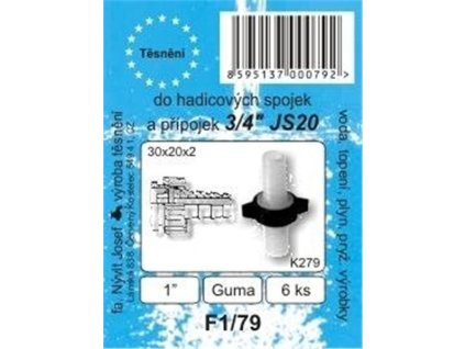 18086 sada tesneni ploche pryz js20 na 3 4 pripojku 1 30 x 20 mm f1 79