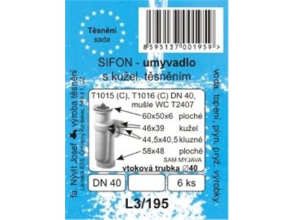 17978 sada tesneni umyvadl sifonu dn40 novy typ sam myjava l3 195