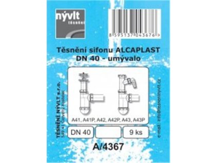 18158 sada tesneni umyvadloveho sifonu alcaplast i s odbockou dn40 a 4367