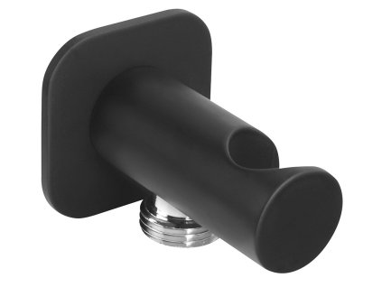 37074 drzak sprchy pevny s vyustenim cerna mat