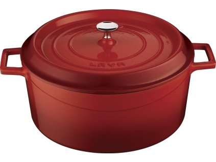 31028 litinovy hrnec lava kulaty 28cm cerveny