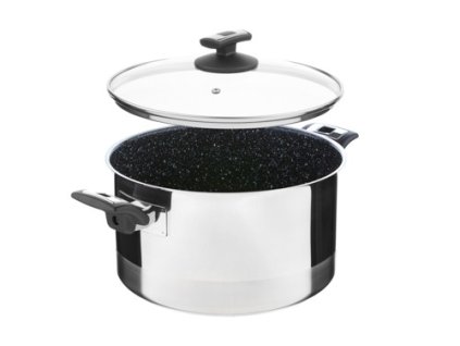 43005 hrnec cerammax pro comfort s poklici prumer 26cm objem 8 0l keramicky povrch cerny granit