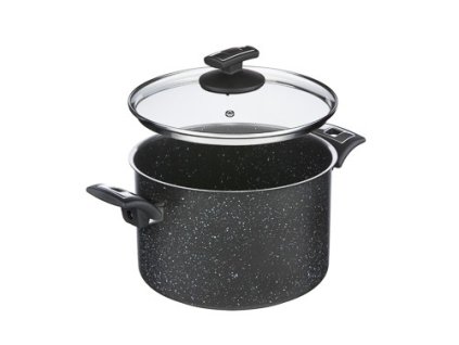 43065 hrnec black granitec s poklici prumer 22cm objem 5 5l
