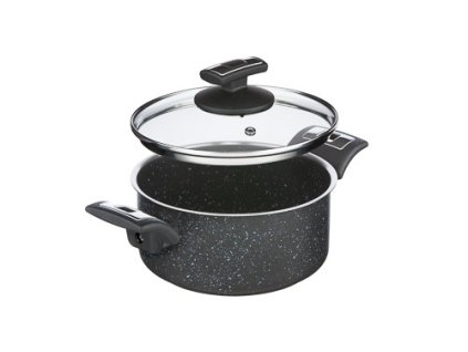 43074 rendlik black granitec s poklici prumer 18cm objem 2 0l