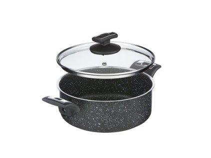 43077 rendlik black granitec s poklici prumer 22cm objem 3 0l