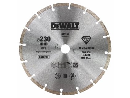 DeWALT DT3731 Diamantový kotouč segmentový 230 x 22,2 mm / suché řezání
