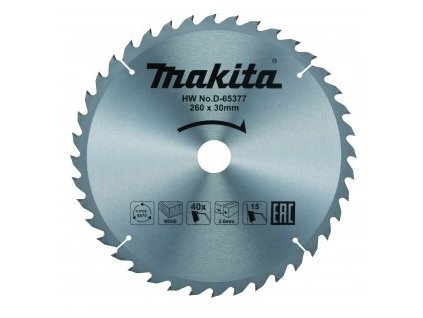 Makita D-65377 pilový kotouč 260mm x 30mm x 40T