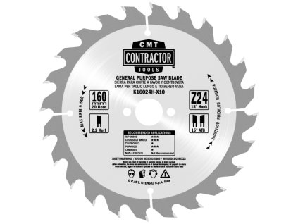 57336 cmt contractor pilovy kotouc na drevo d216x2 4 d30 z24 hw