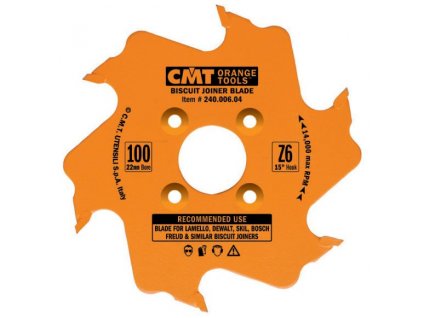 CMT Kotouč lamelovací pro lamelové spoje - D100x3,96 d22 Z6 HW střídavý zub