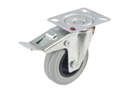 61689 gumove kolecko 100mm 70kg otocne s brzdou