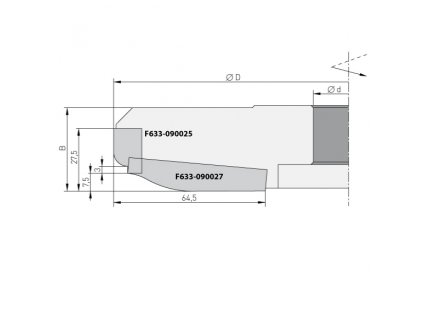 Profilový nůž pro F633,19x12x1,5 horní braní