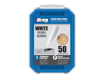 70197 kreg standard zaslepky pro skryte spoje plast bile 50 ks