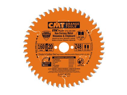70617 cmt itk ultra tenky kotouc na lamino plast a nezelezne kovy d160x1 8 d20 z48 hw