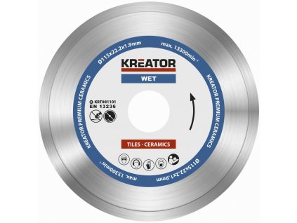 KRT081101 - Diamantový kotouč celoobvodový 115mm PREMIUM