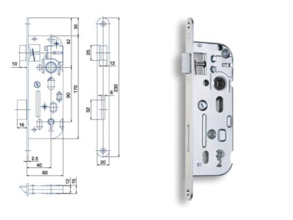 Zámek zadl. 01-15 - 90/60 P-L BÍ Zn obyč. 1kl.